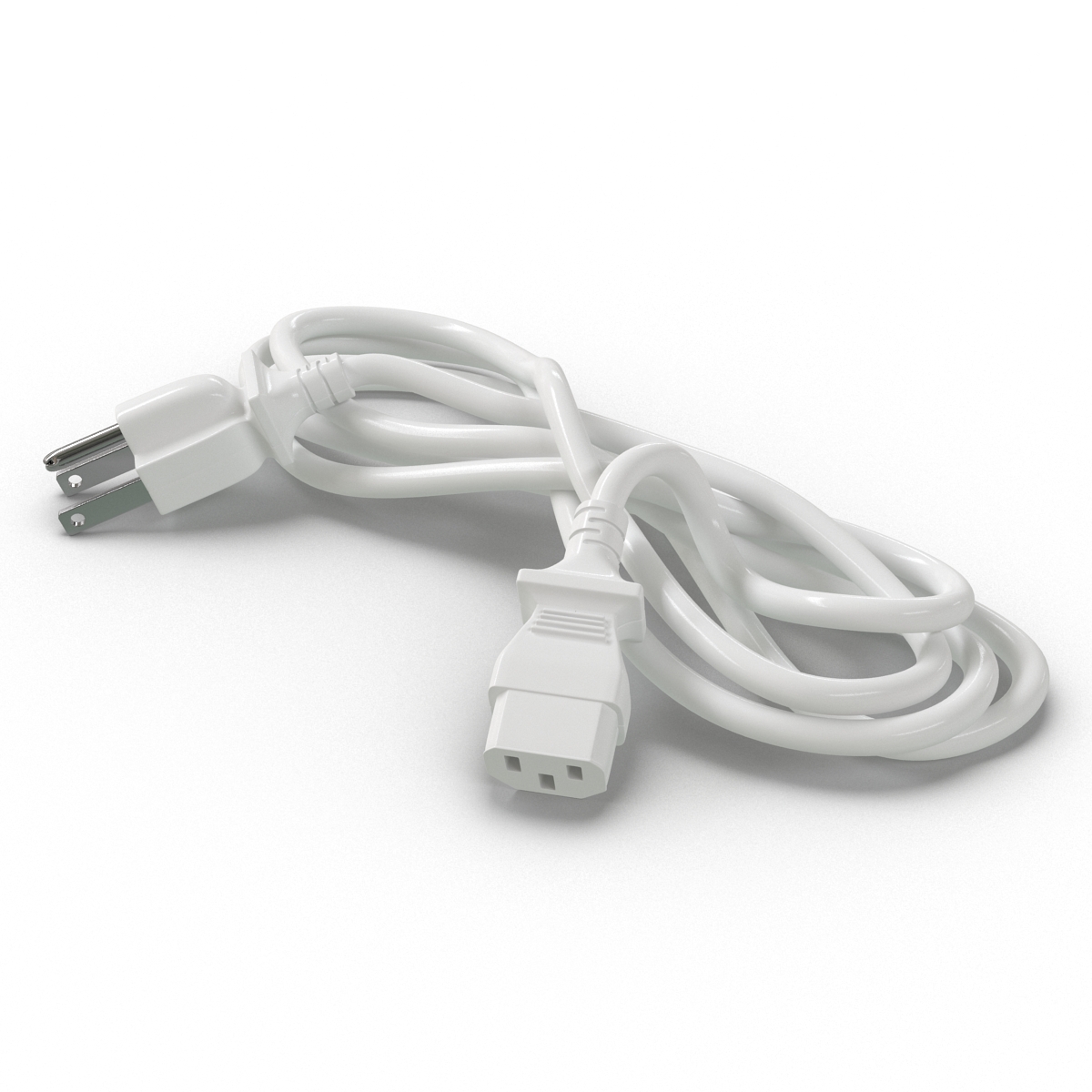 US Power Cord White 3D model