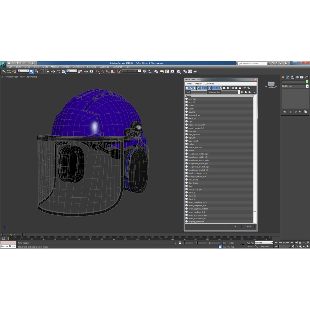 3D model Safety Helmet 2 Blue