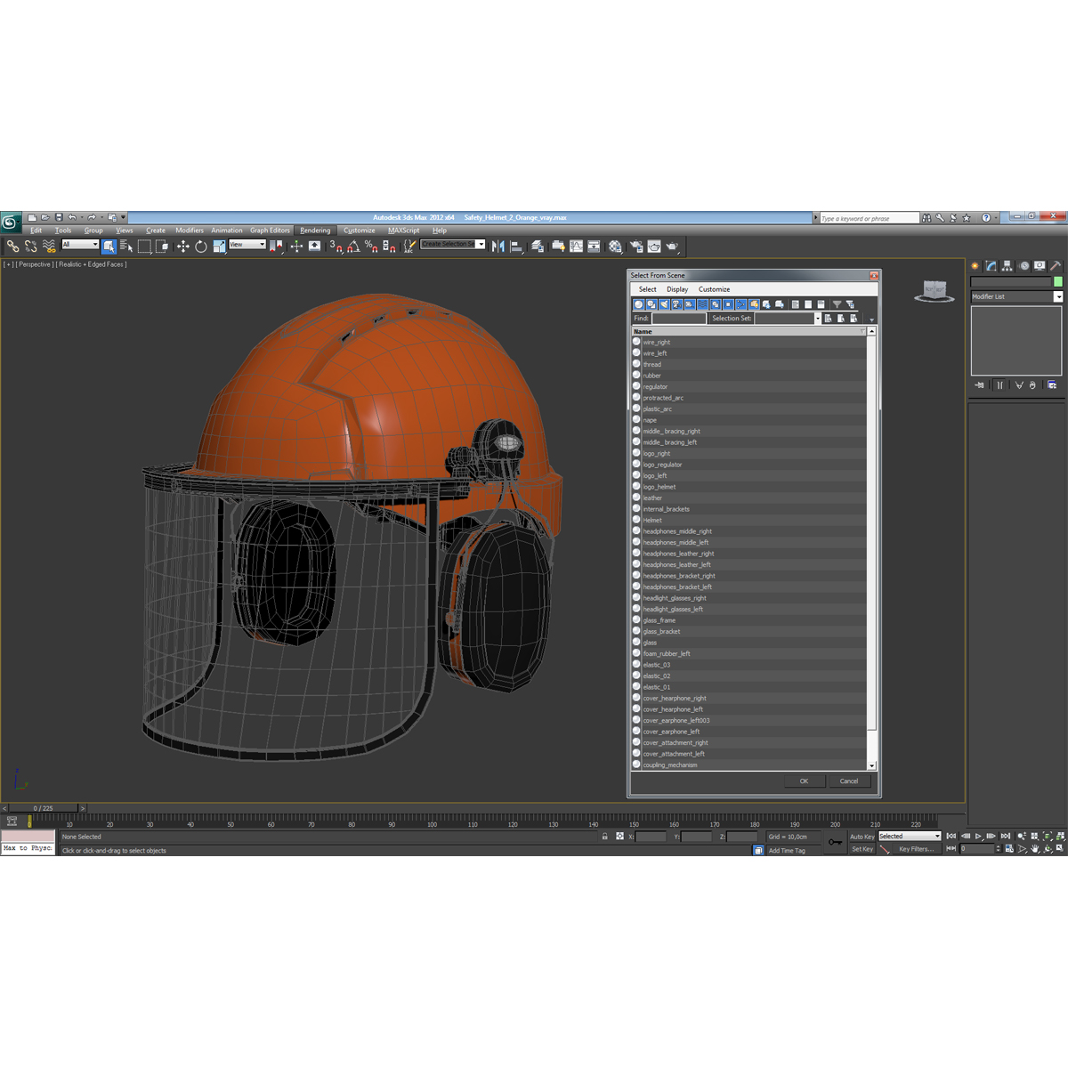 Safety Helmet 2 Orange 3D