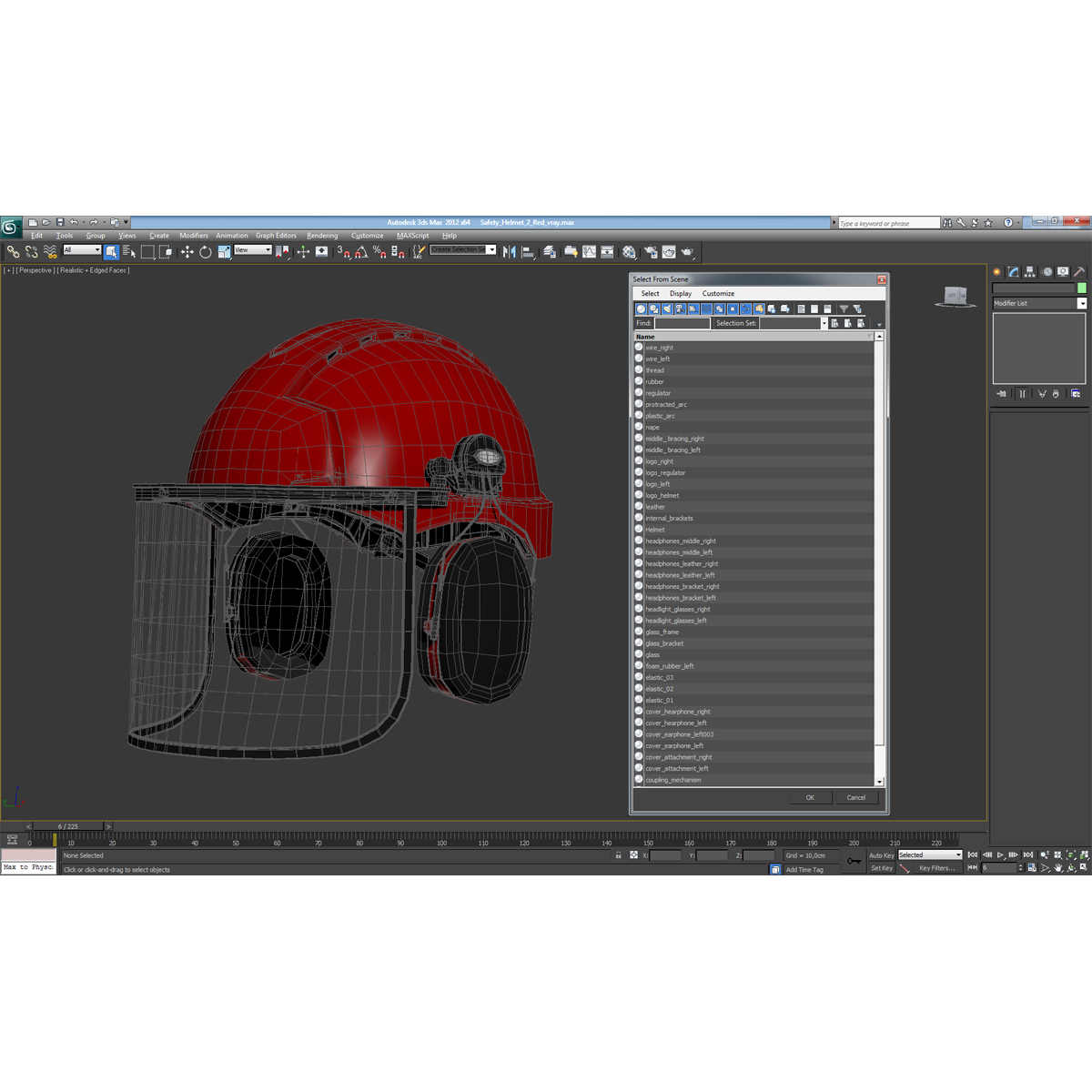 Safety Helmet 2 Red 3D model