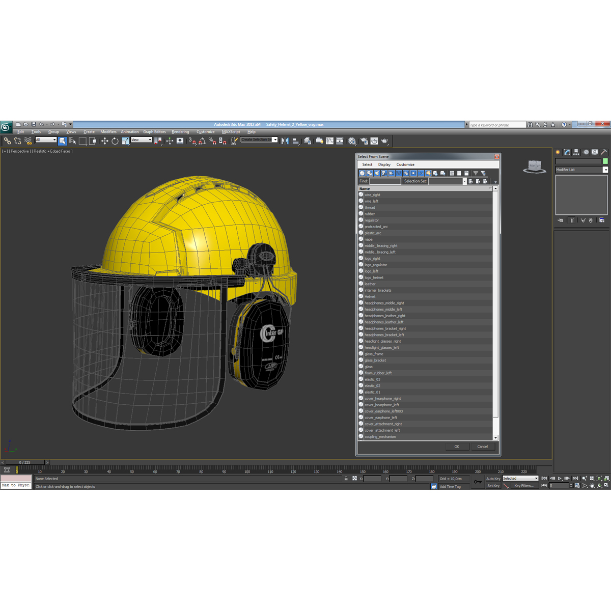 Safety Helmet 2 Yellow 3D