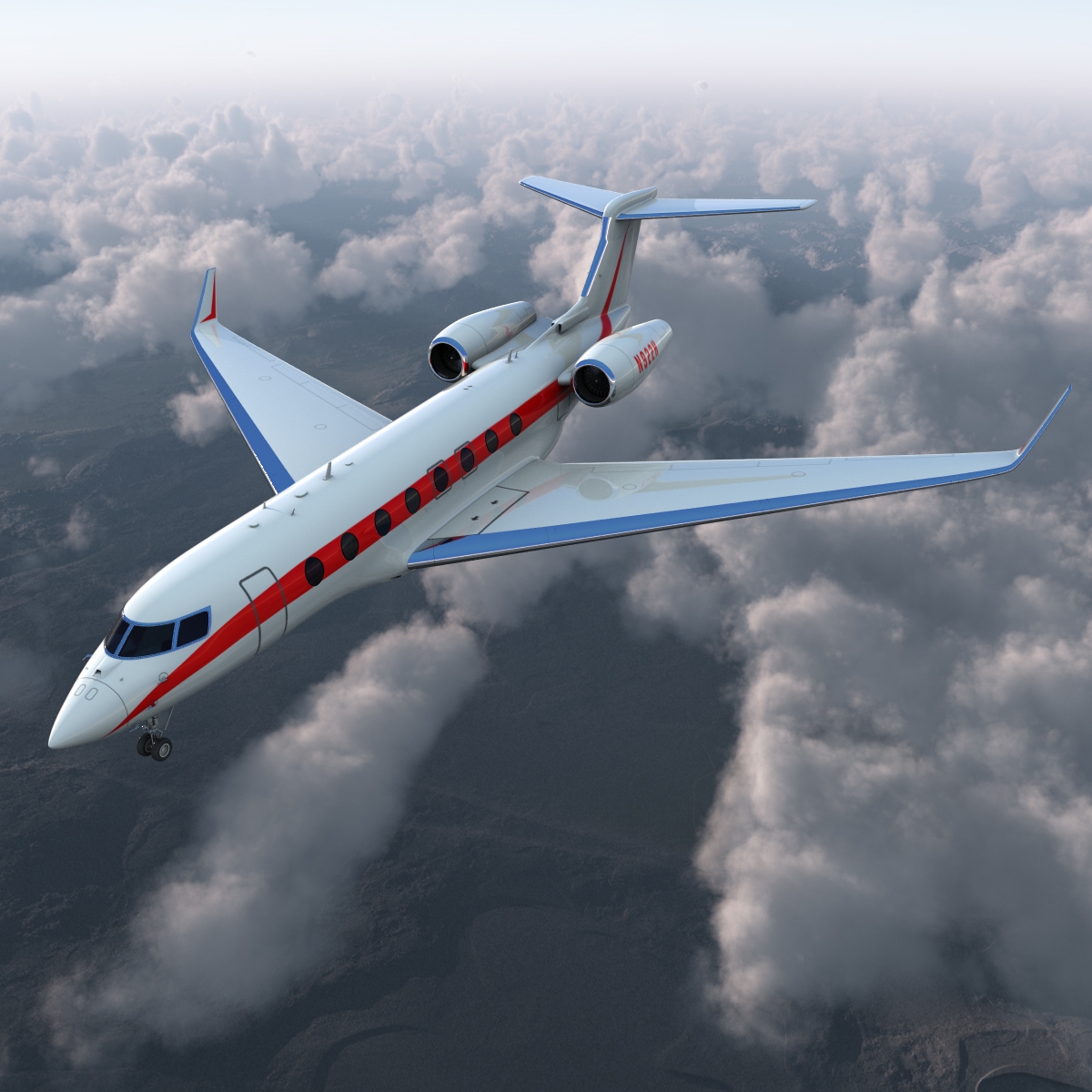 3D model Business Jet Gulfstream G650 Rigged