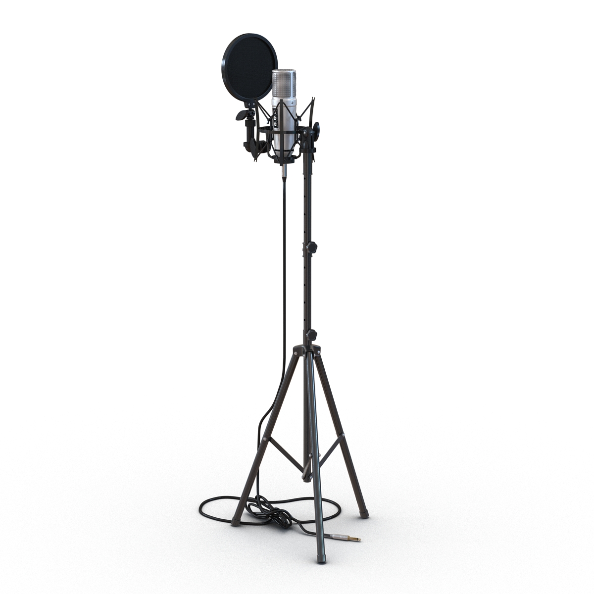 Studio Microphone and Stand 3D