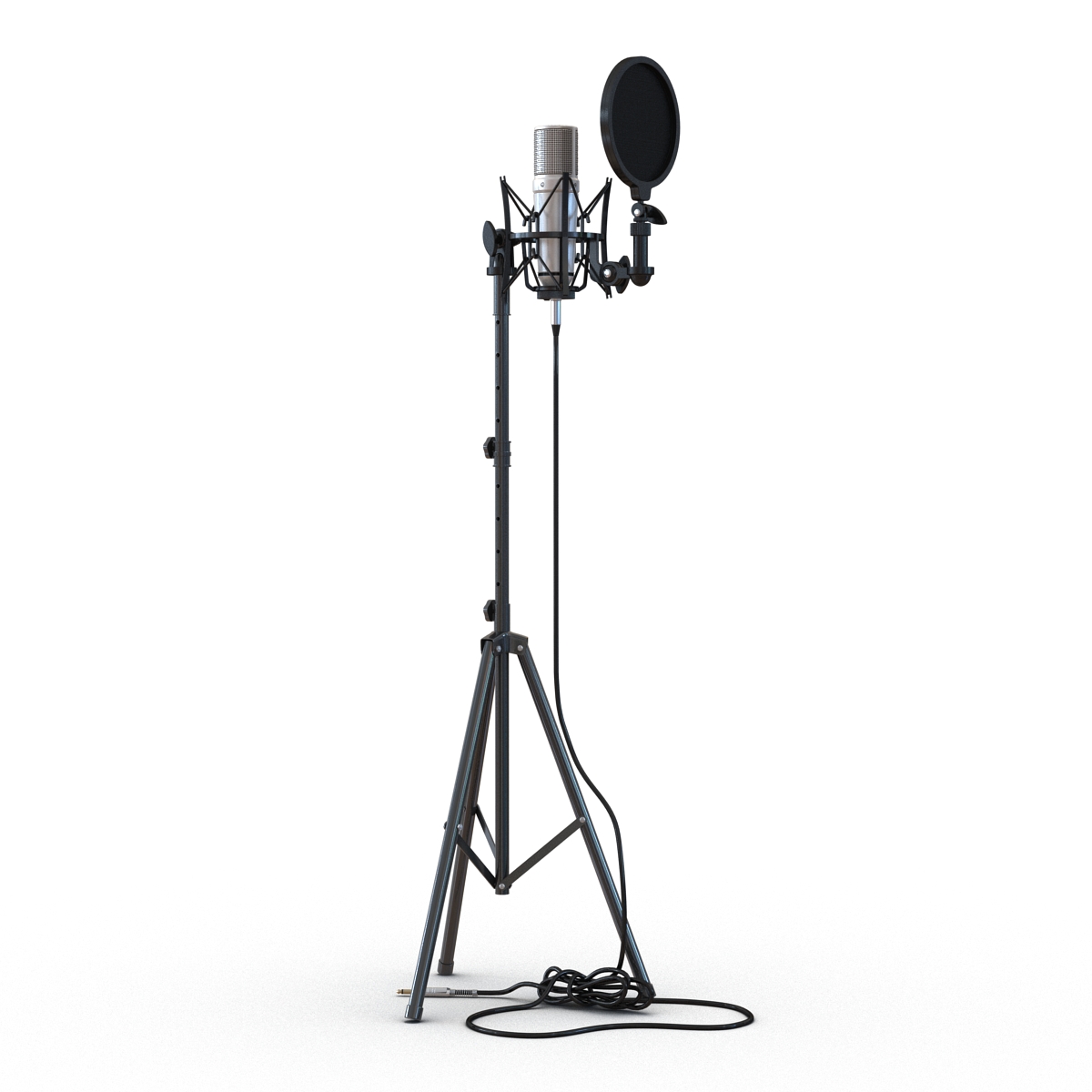 Studio Microphone and Stand 3D