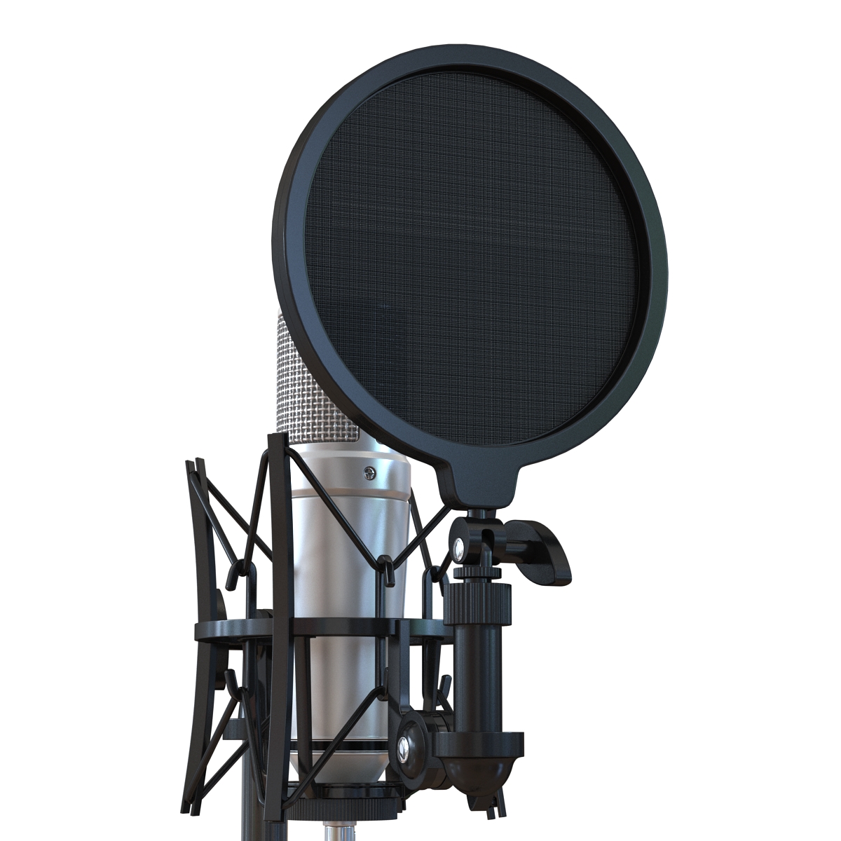 Studio Microphone and Stand 3D