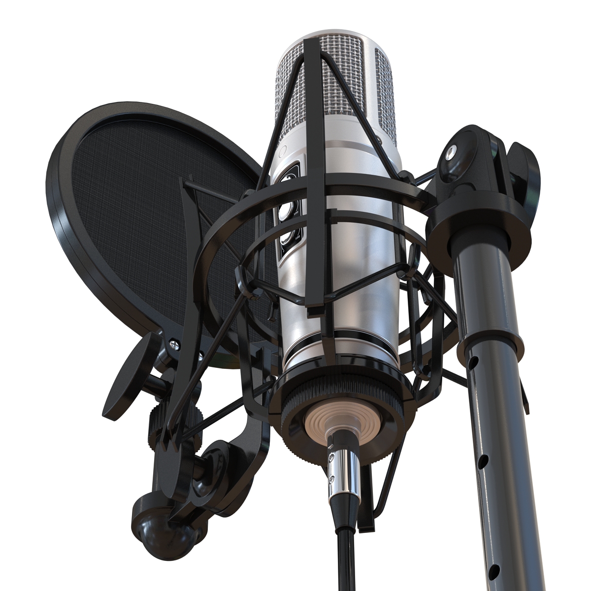 Studio Microphone and Stand 3D