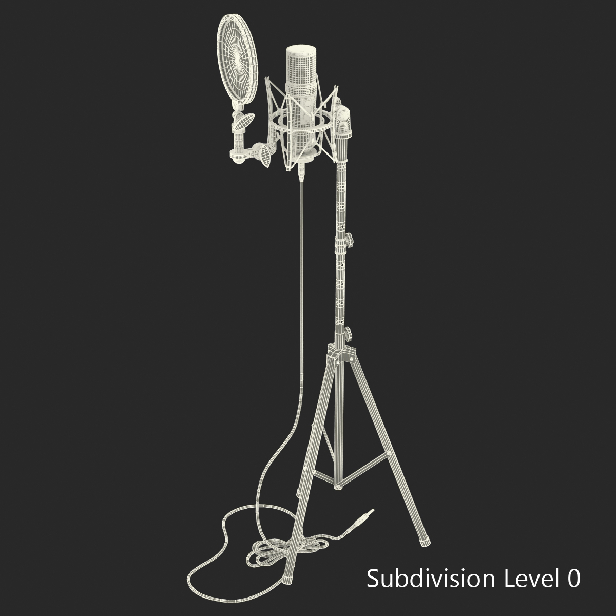 Studio Microphone and Stand 3D