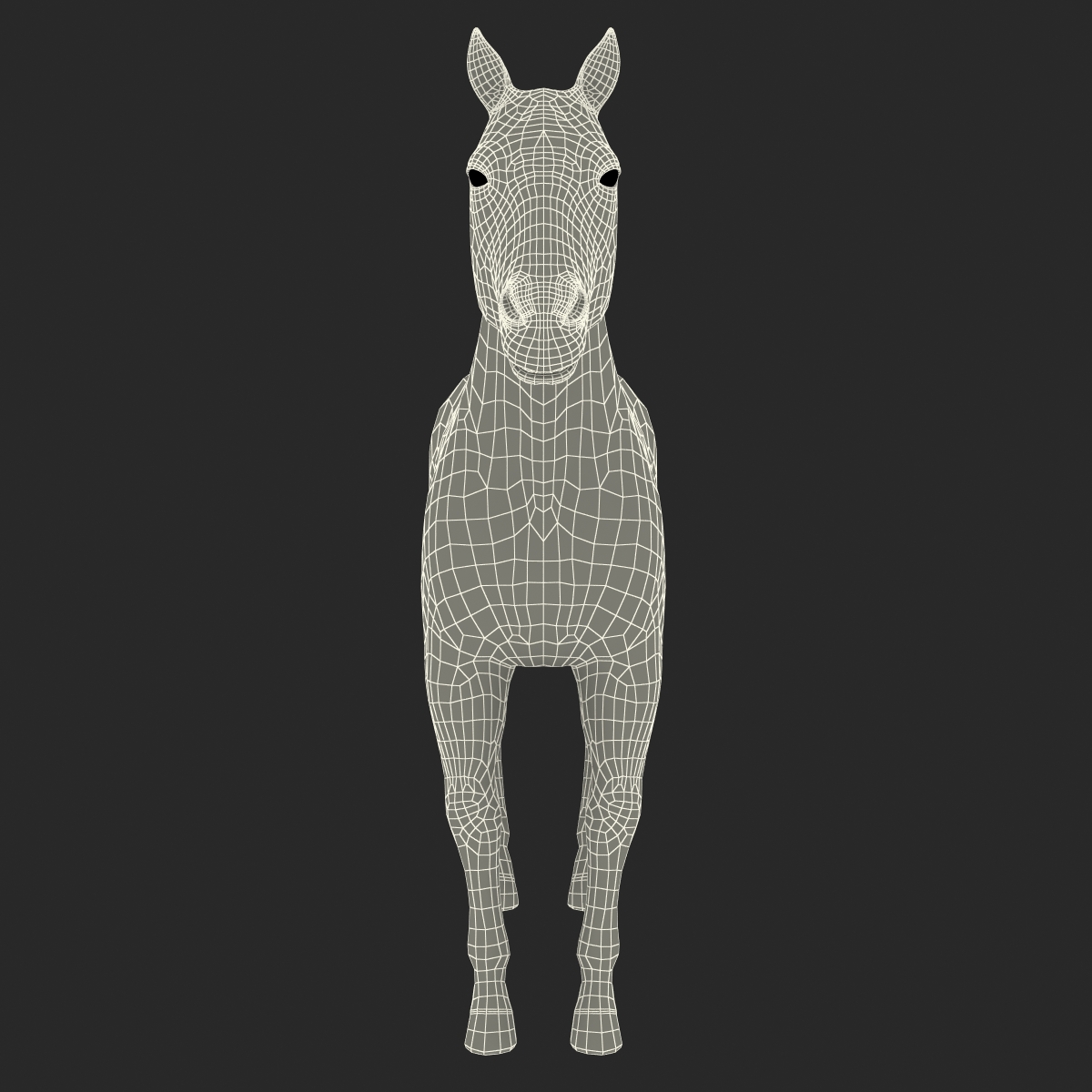 Horse with Fur 3D model