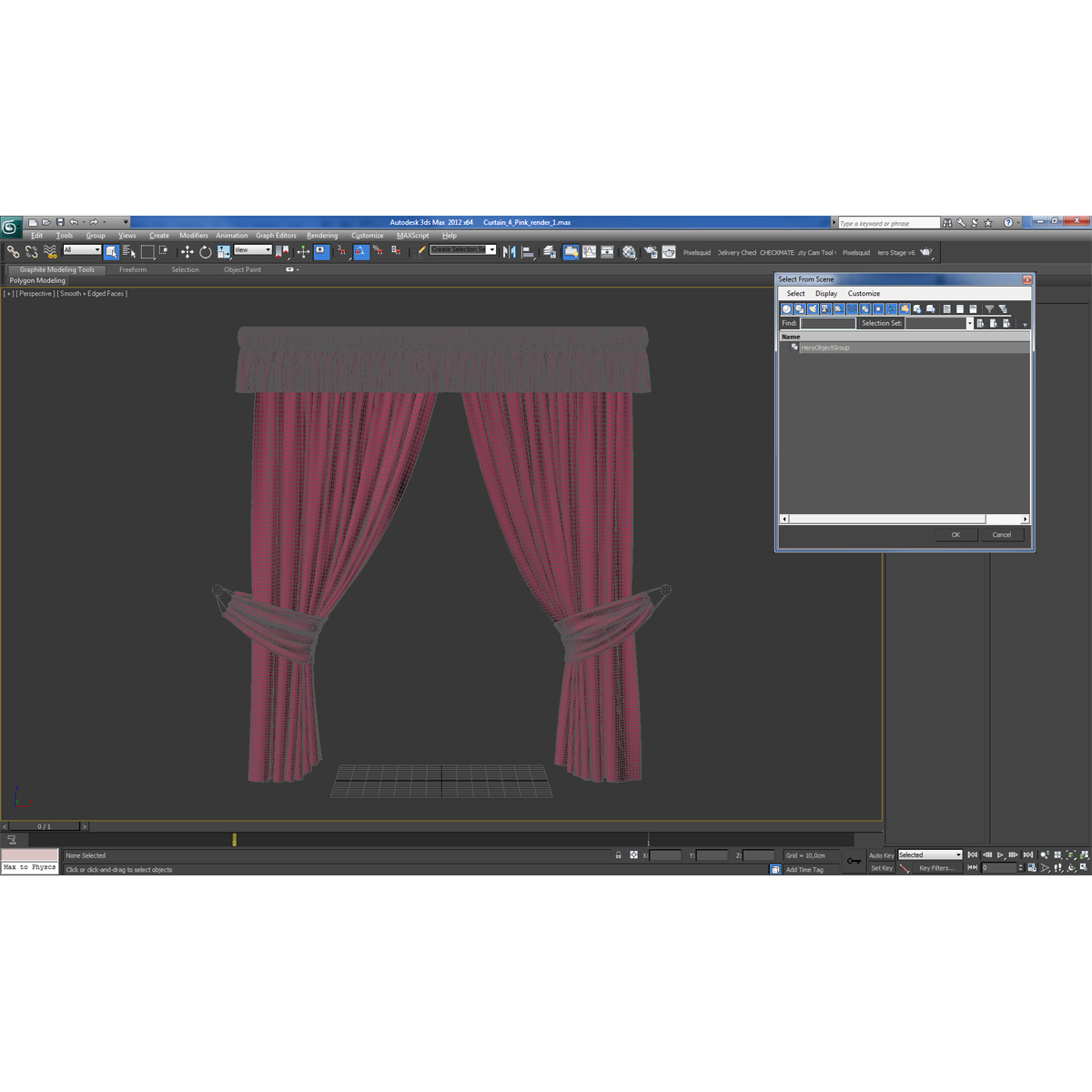 Curtain 4 Pink 3D model