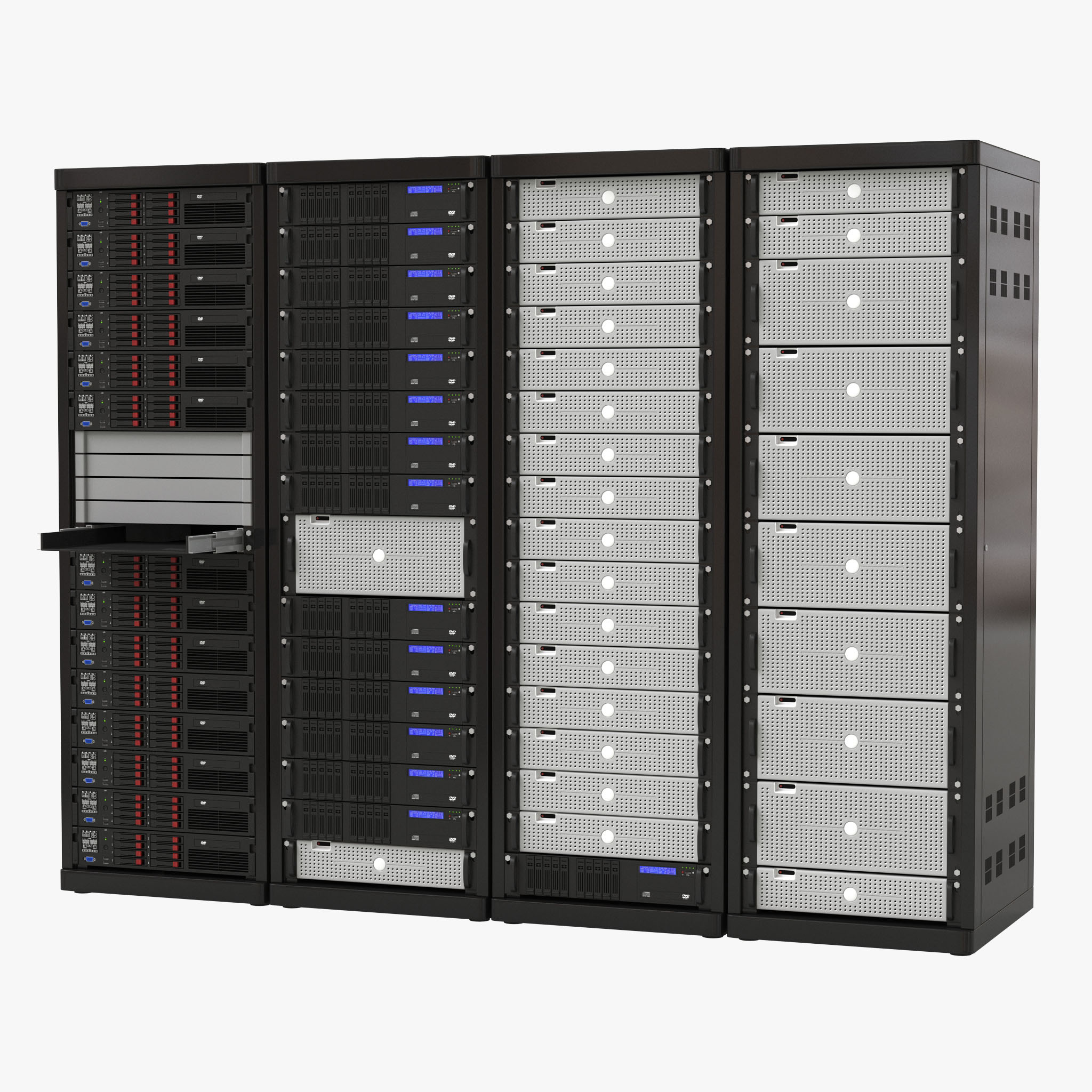 Generic Server Racks Set 3D model