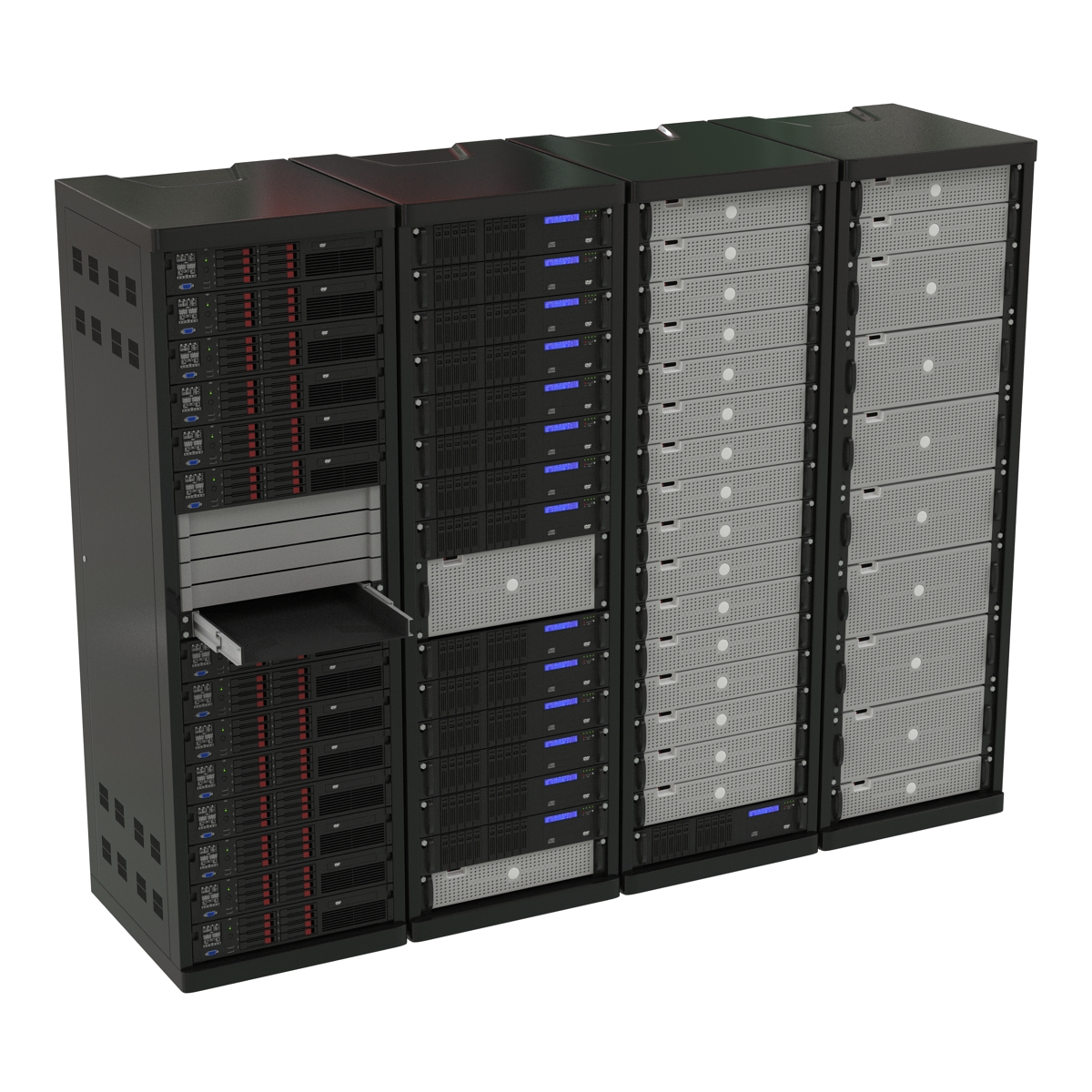 Generic Server Racks Set 3D model