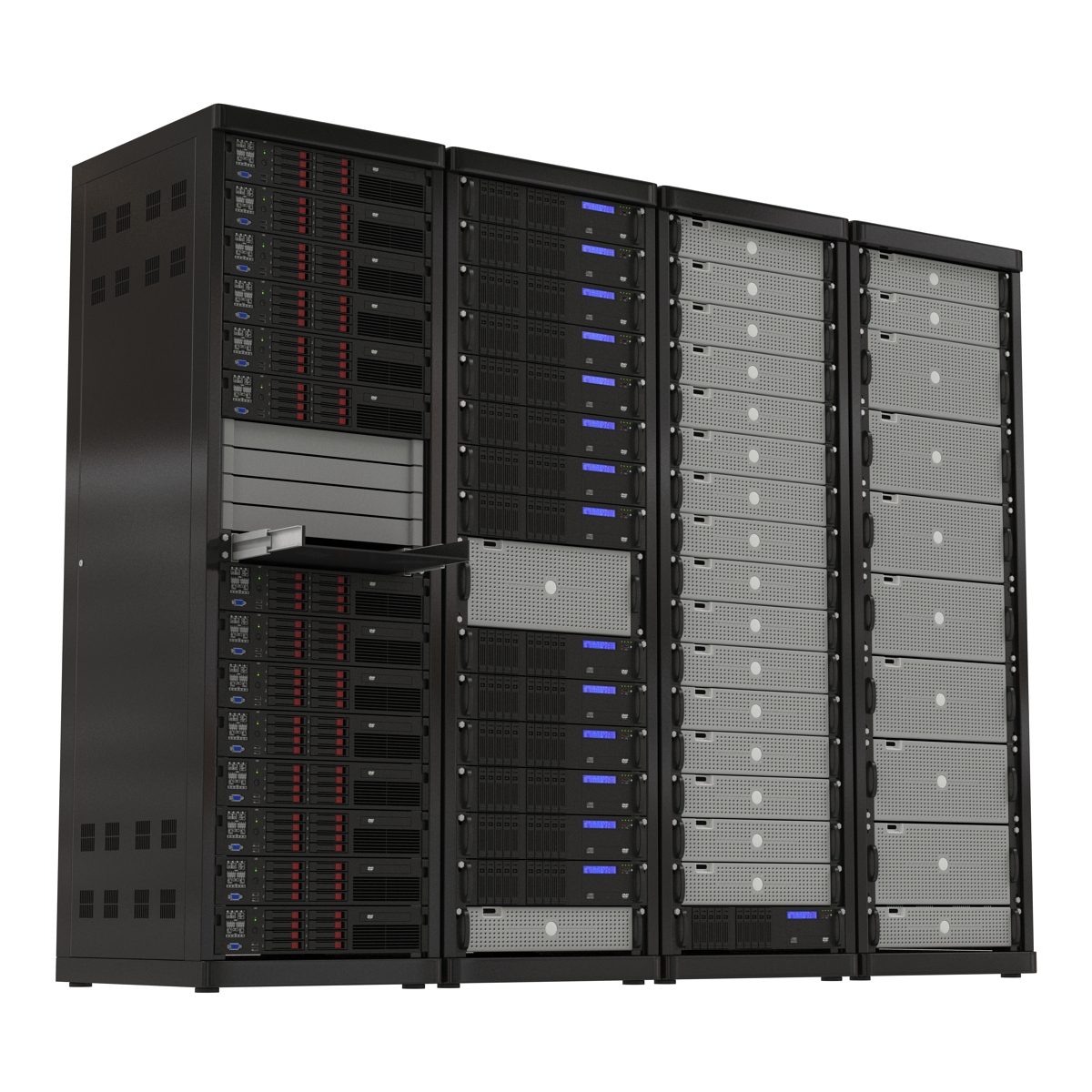 Generic Server Racks Set 3D model