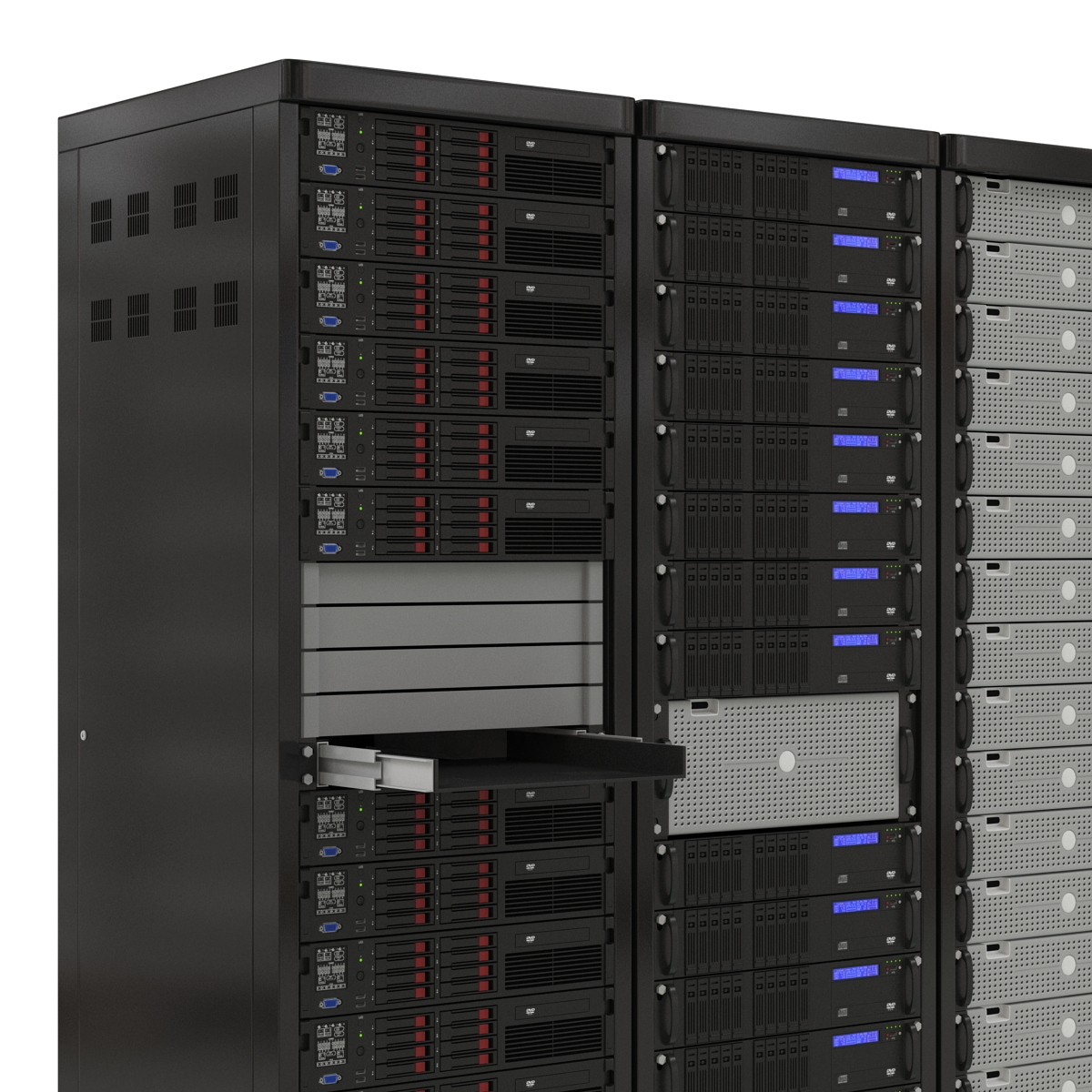 Generic Server Racks Set 3D model