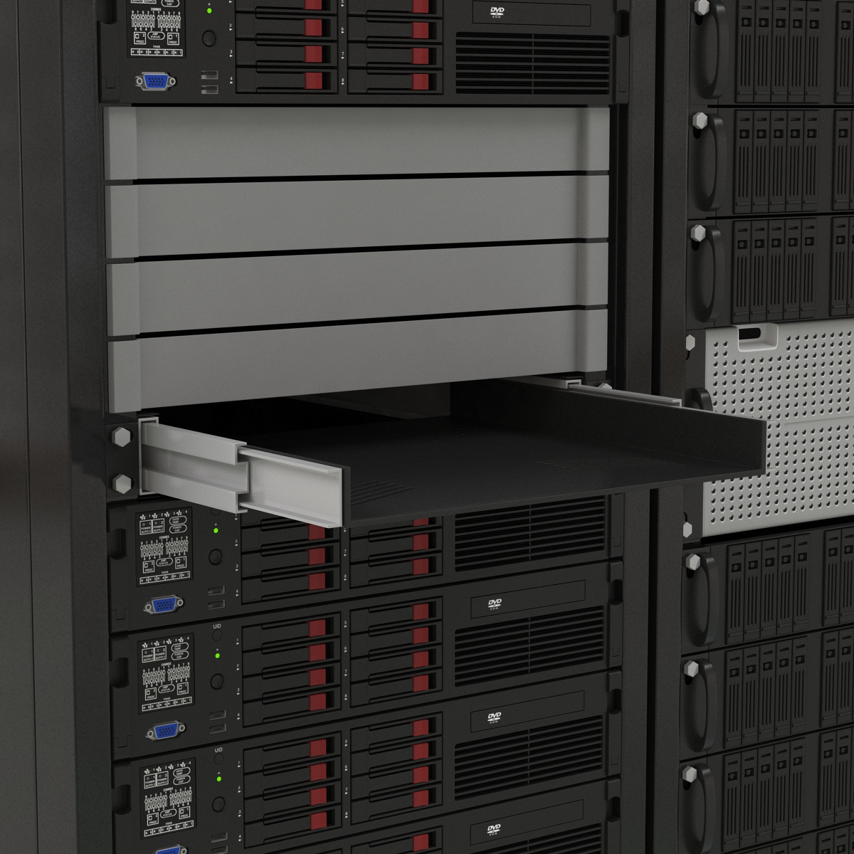 Generic Server Racks Set 3D model