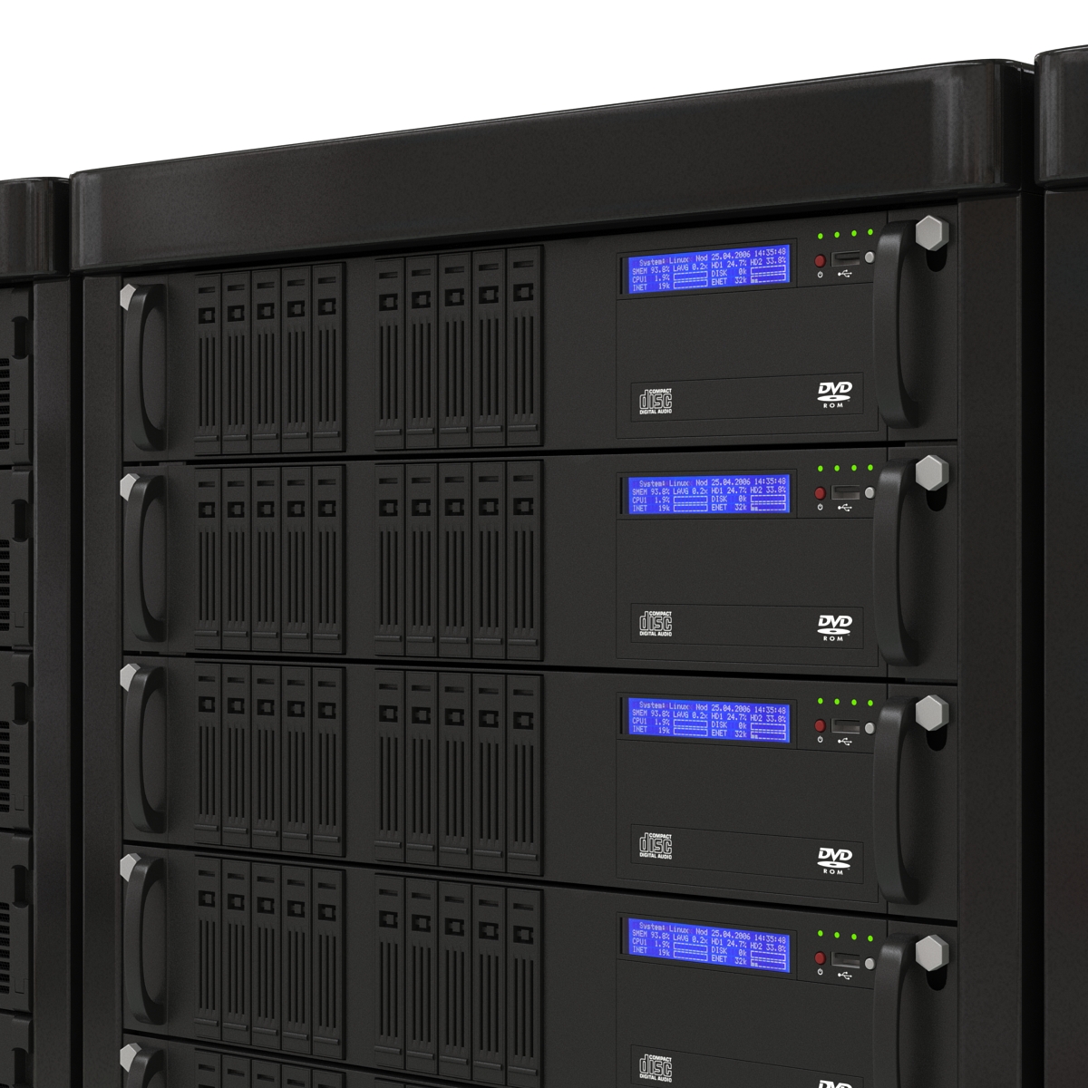 Generic Server Racks Set 3D model