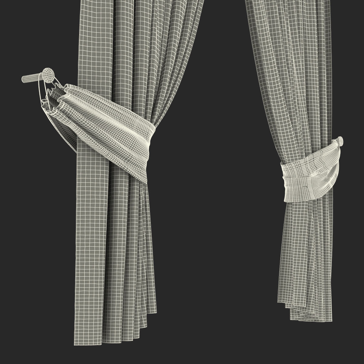 3D Curtain 4 Red model