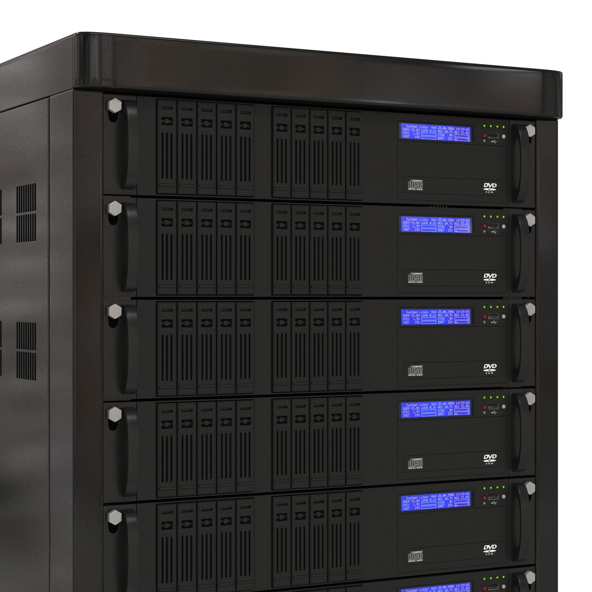 3D model Servers in Rack