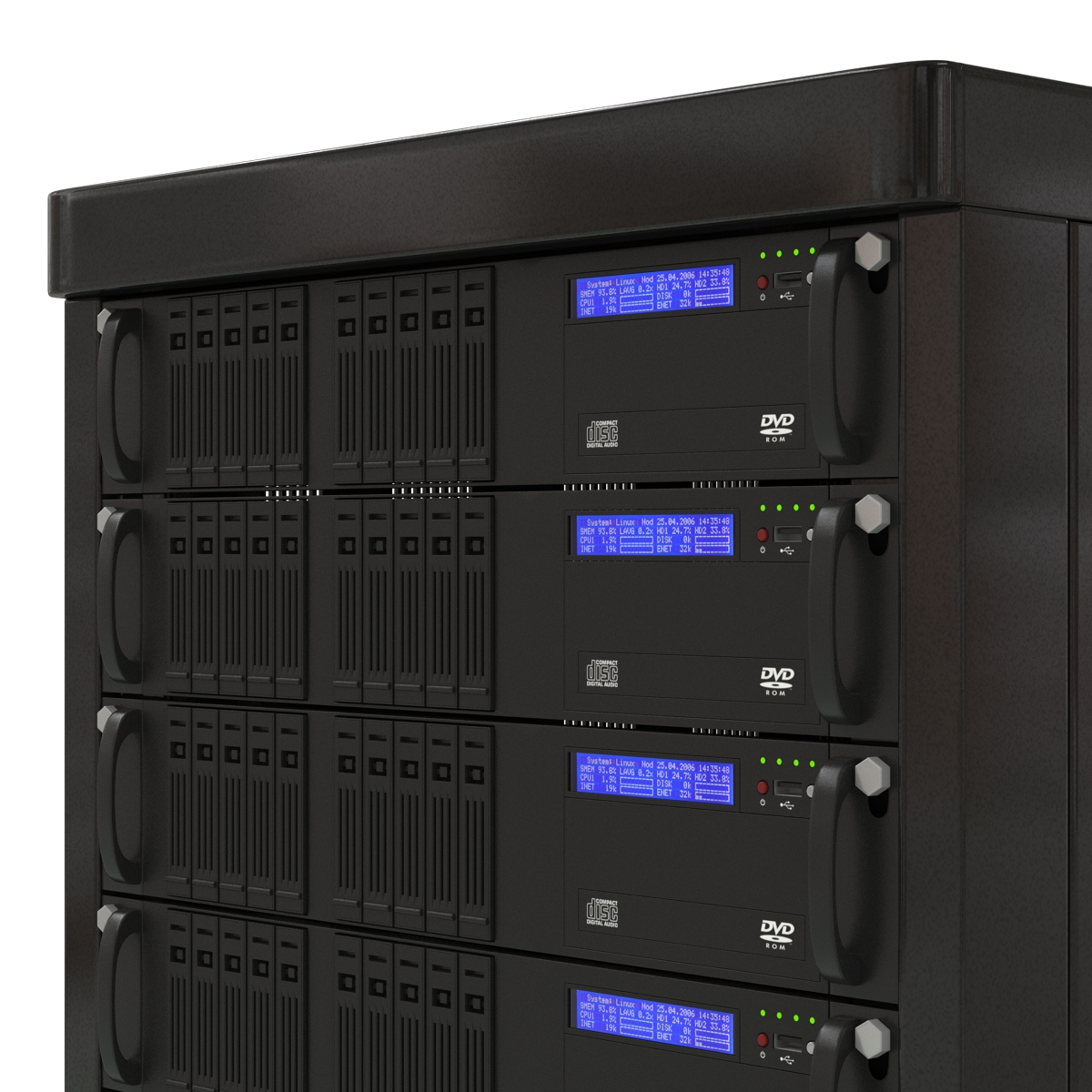 3D model Servers in Rack