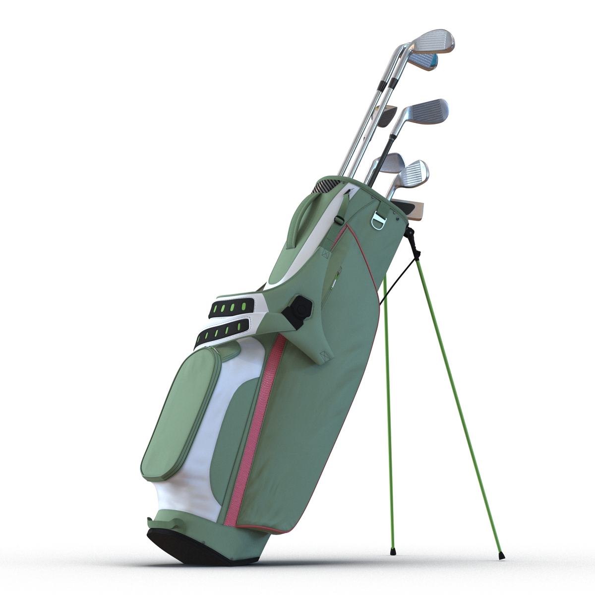 Golf Bag 4 Generic with Clubs 3D model