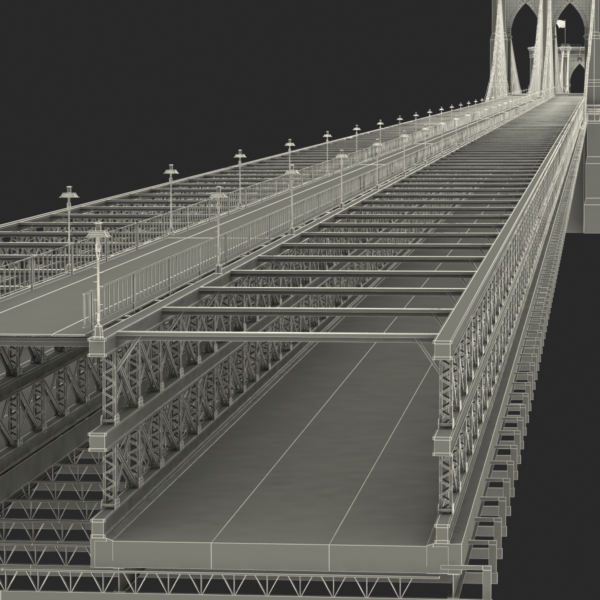 3D model Brooklyn Bridge