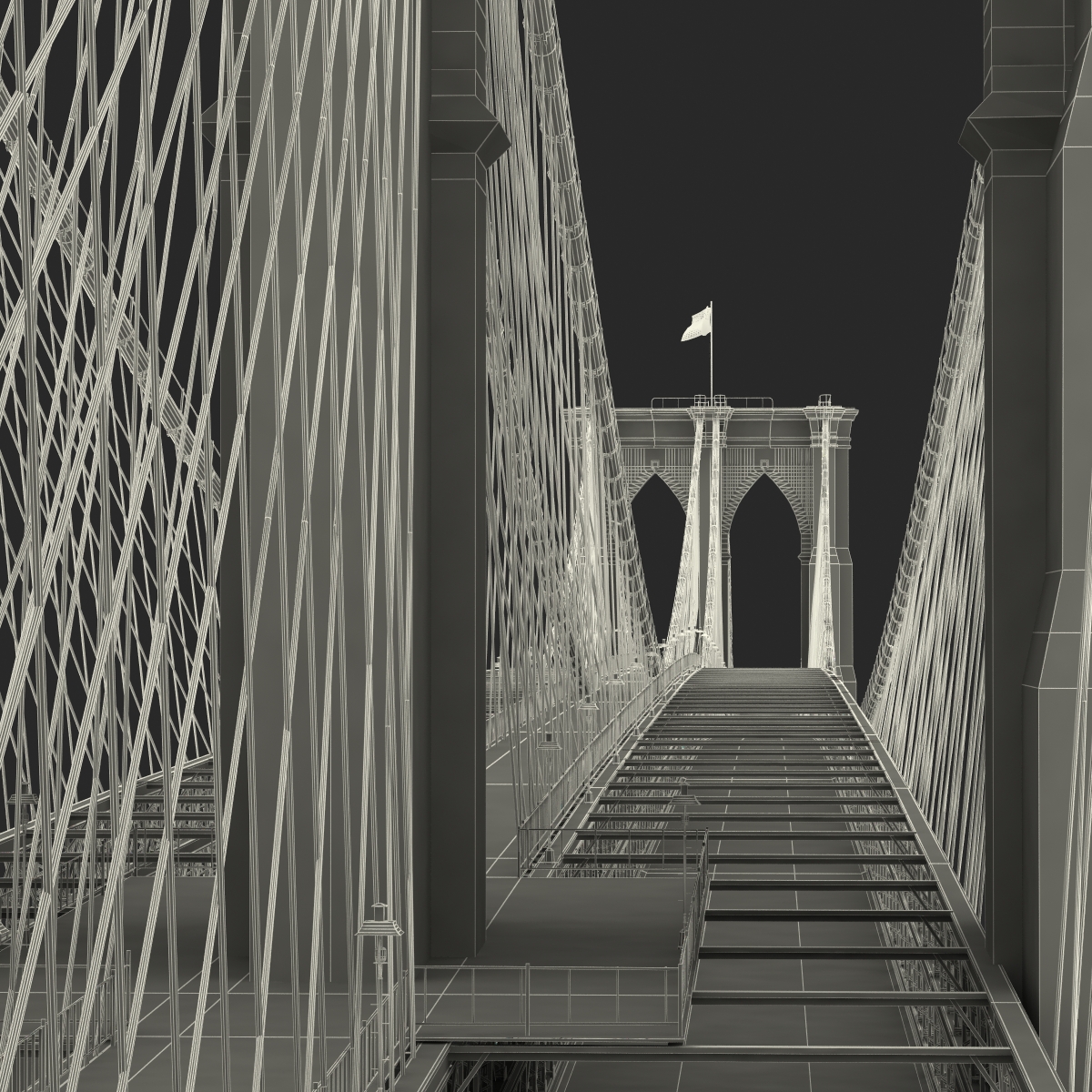 3D model Brooklyn Bridge