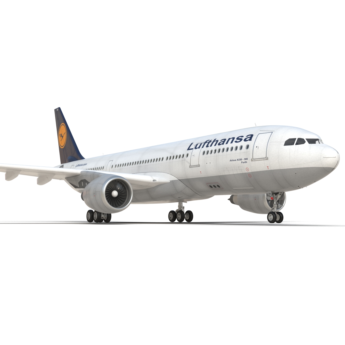 3D Jet Airliner Airbus A330-200 Lufthansa model