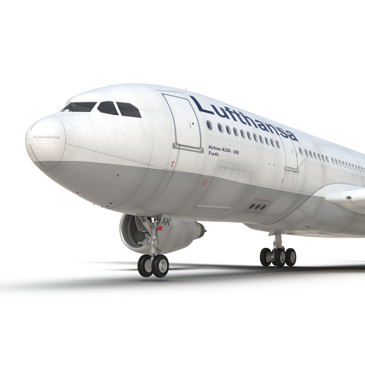 3D Jet Airliner Airbus A330-200 Lufthansa model