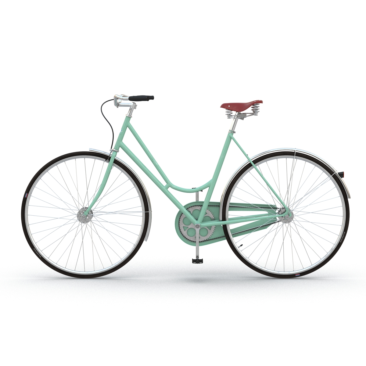 City Bike Green Rigged 3D