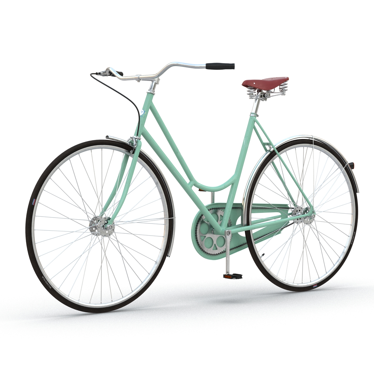 City Bike Green Rigged 3D