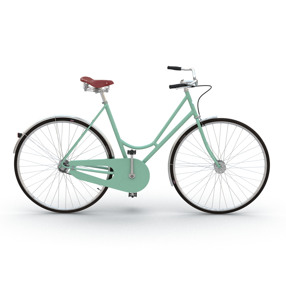 City Bike Green Rigged 3D