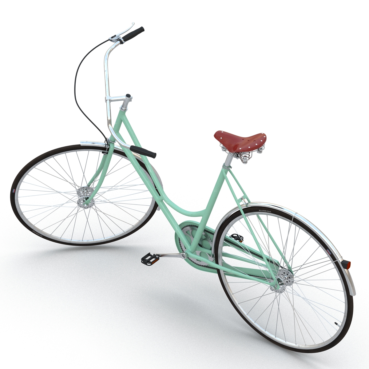 City Bike Green Rigged 3D