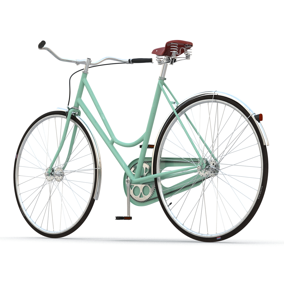 City Bike Green Rigged 3D