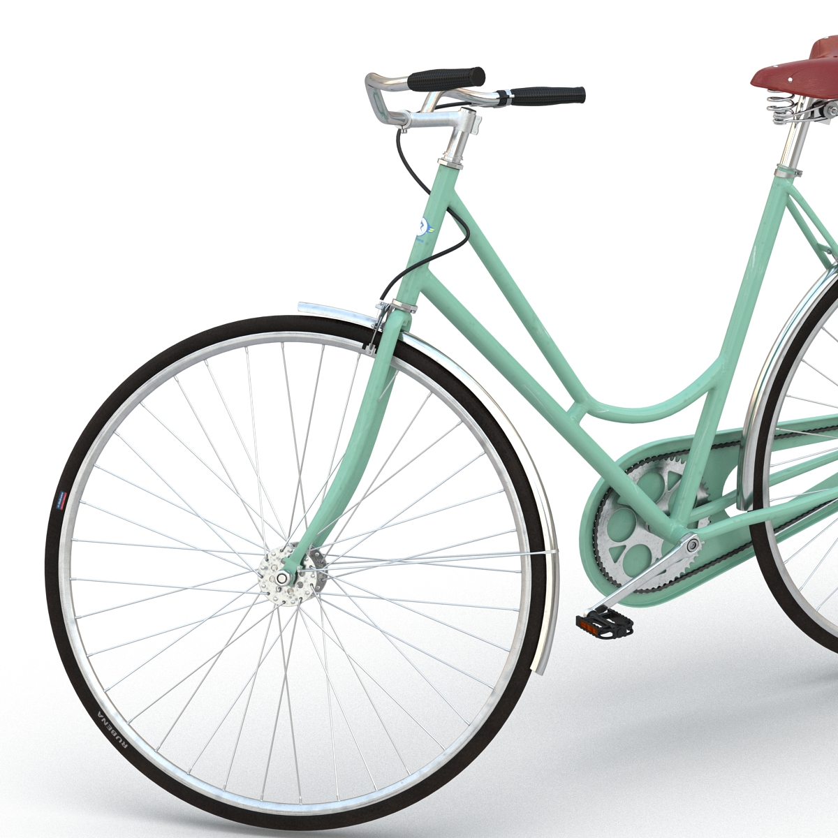 City Bike Green Rigged 3D