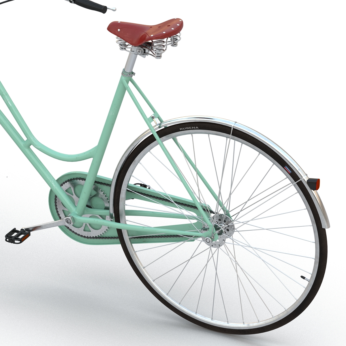 City Bike Green Rigged 3D