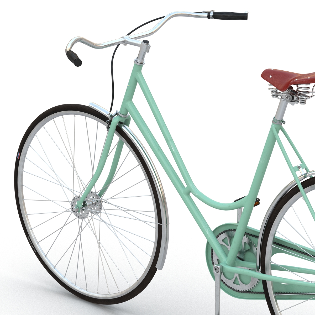 City Bike Green Rigged 3D