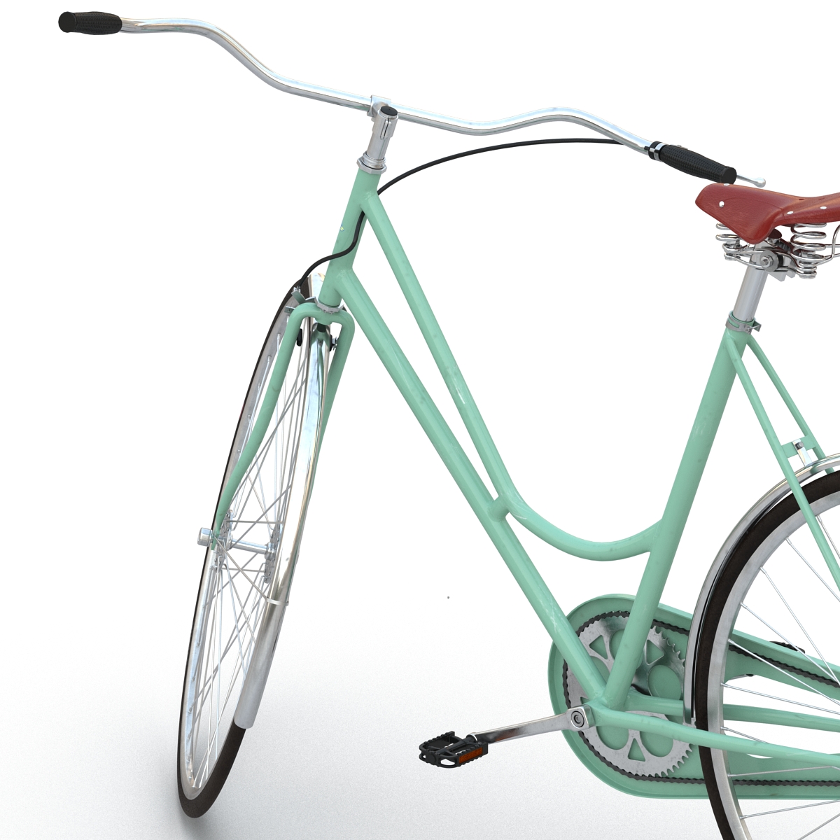 City Bike Green Rigged 3D