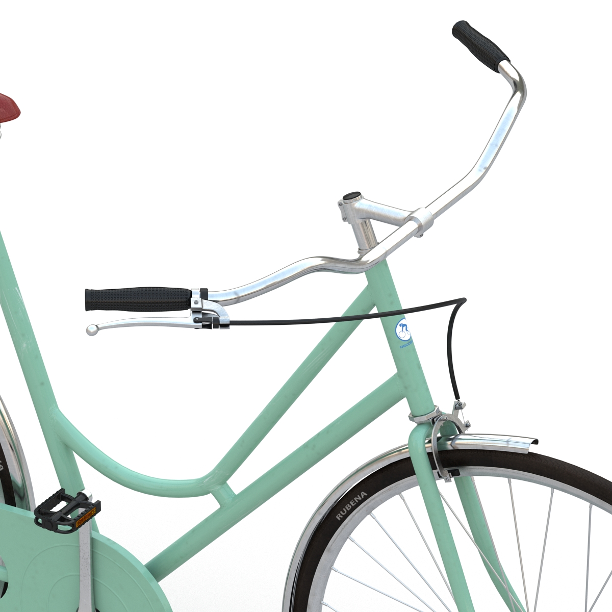 City Bike Green Rigged 3D