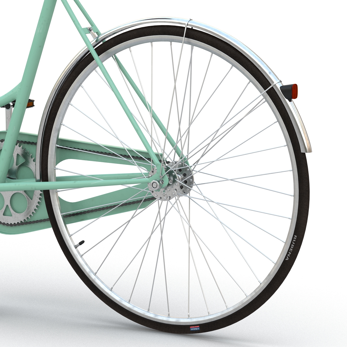 City Bike Green Rigged 3D