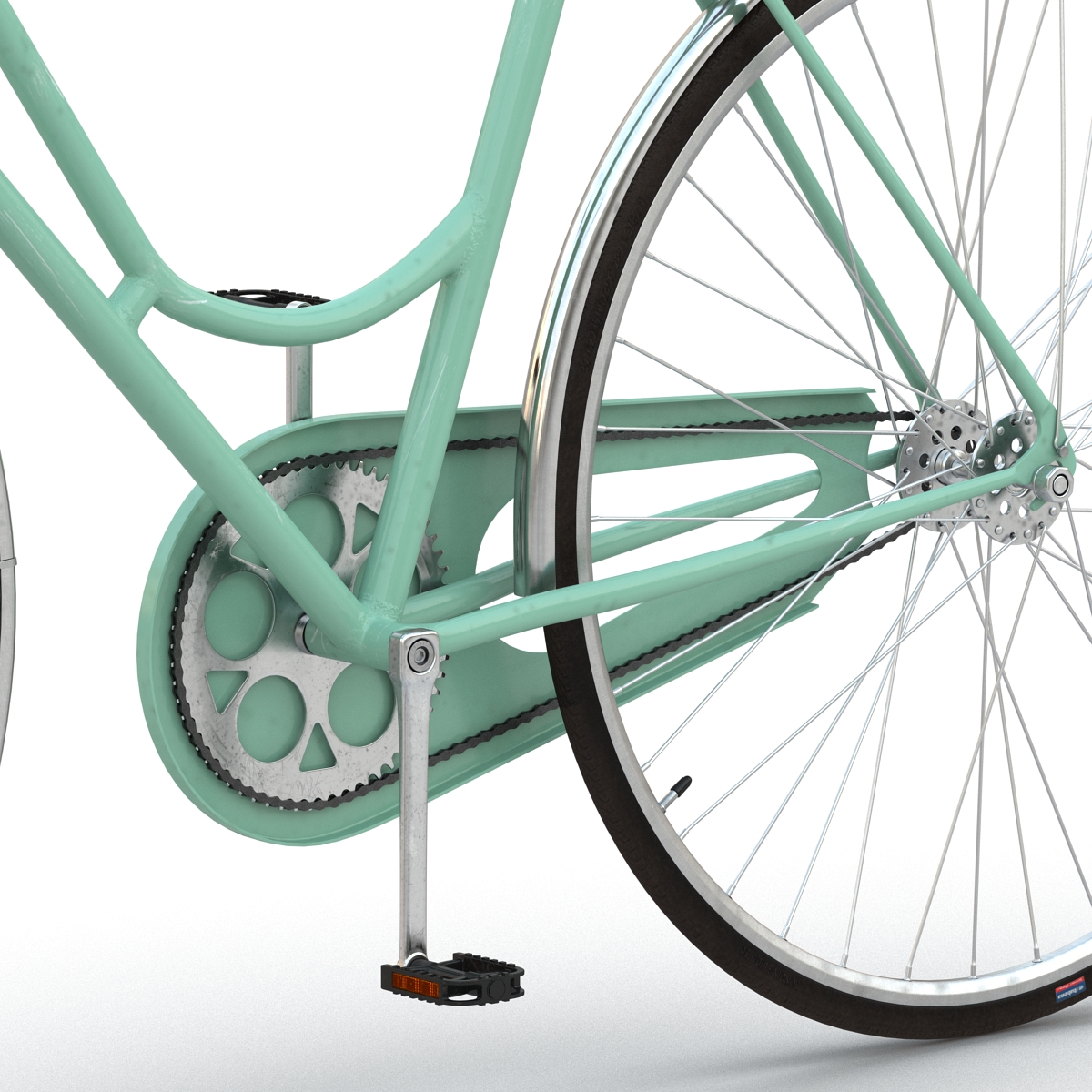 City Bike Green Rigged 3D