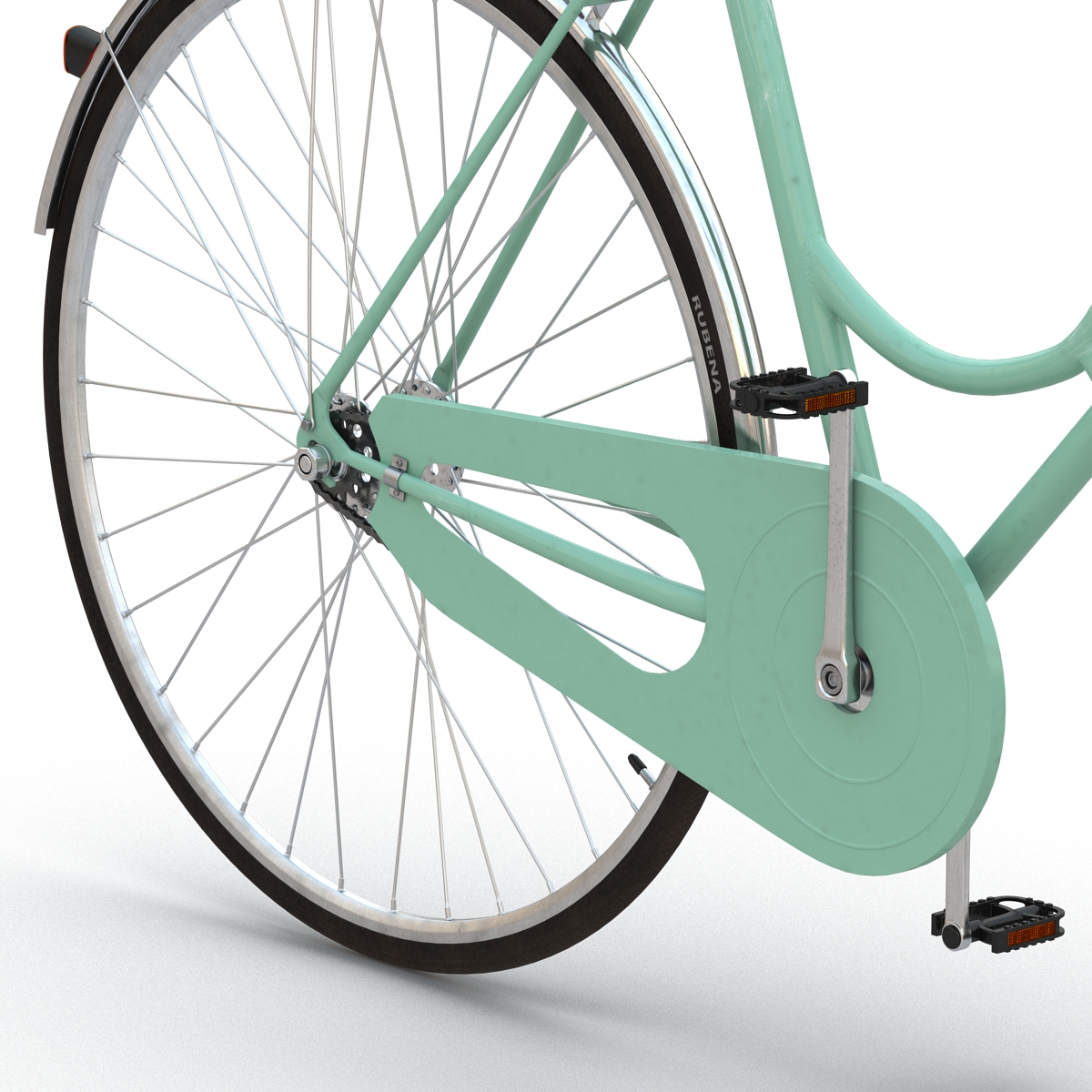 City Bike Green Rigged 3D