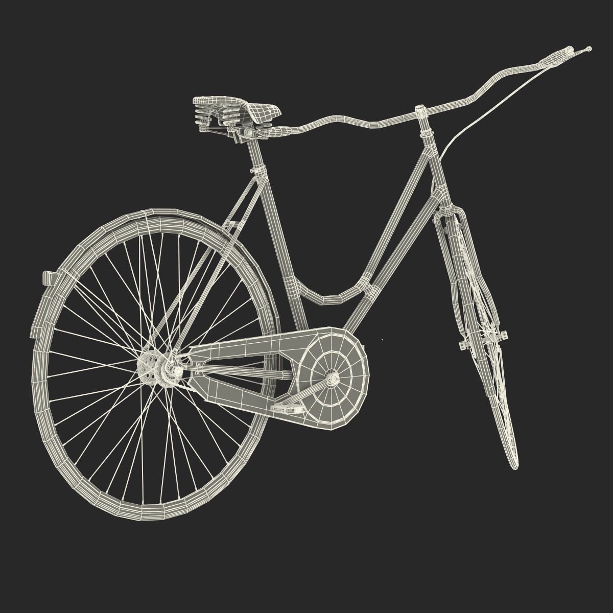 City Bike Green Rigged 3D