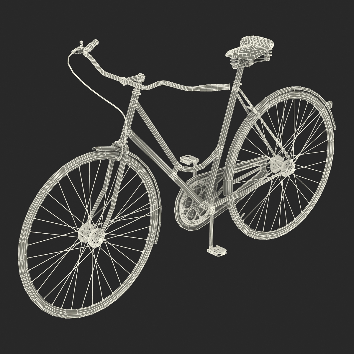 City Bike Green Rigged 3D