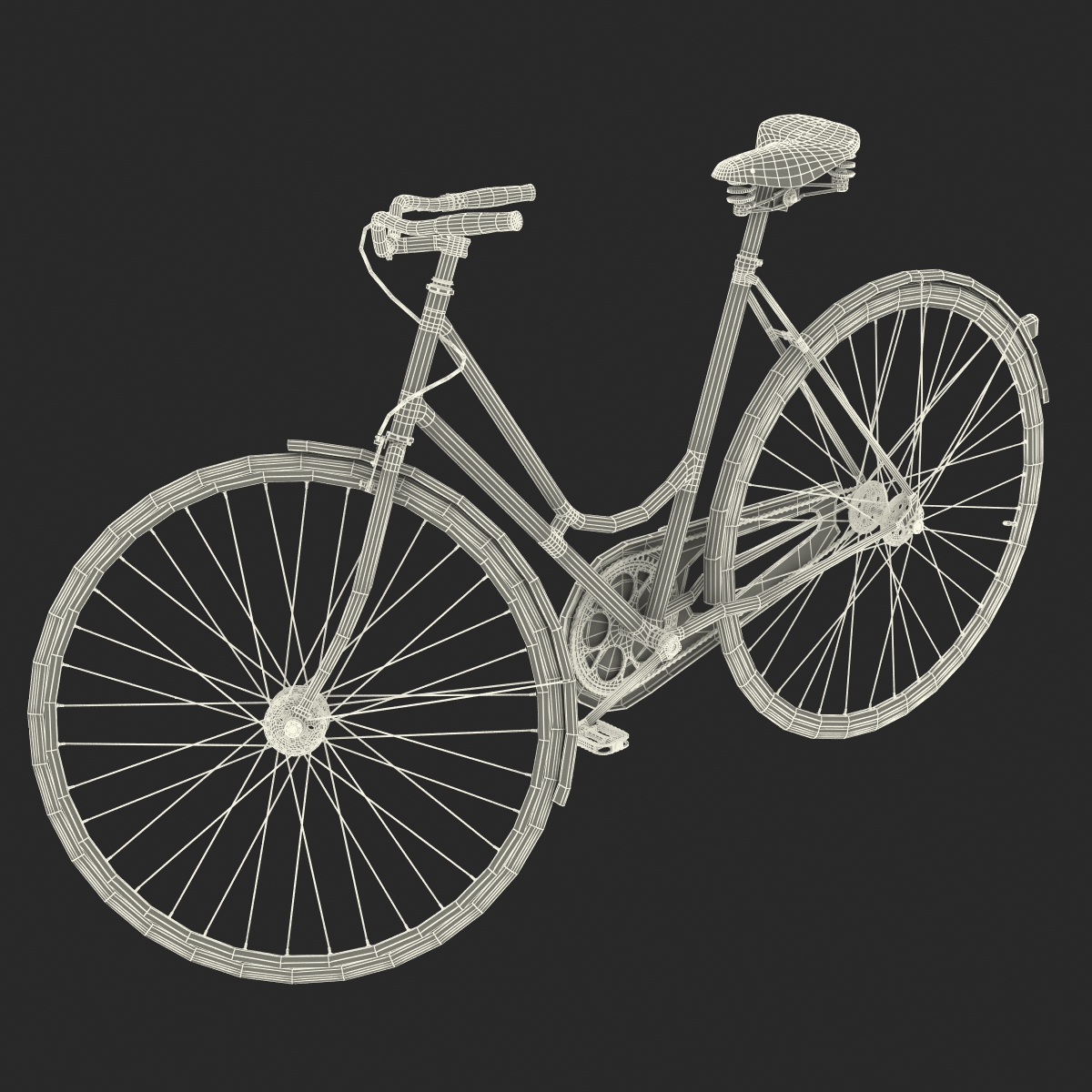 City Bike Green Rigged 3D