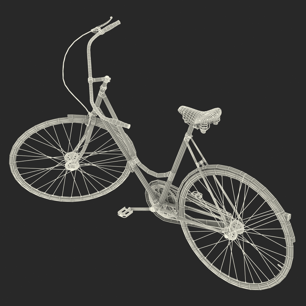 City Bike Green Rigged 3D