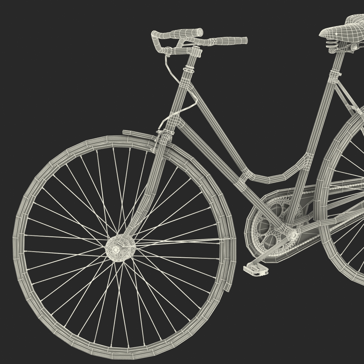 City Bike Green Rigged 3D