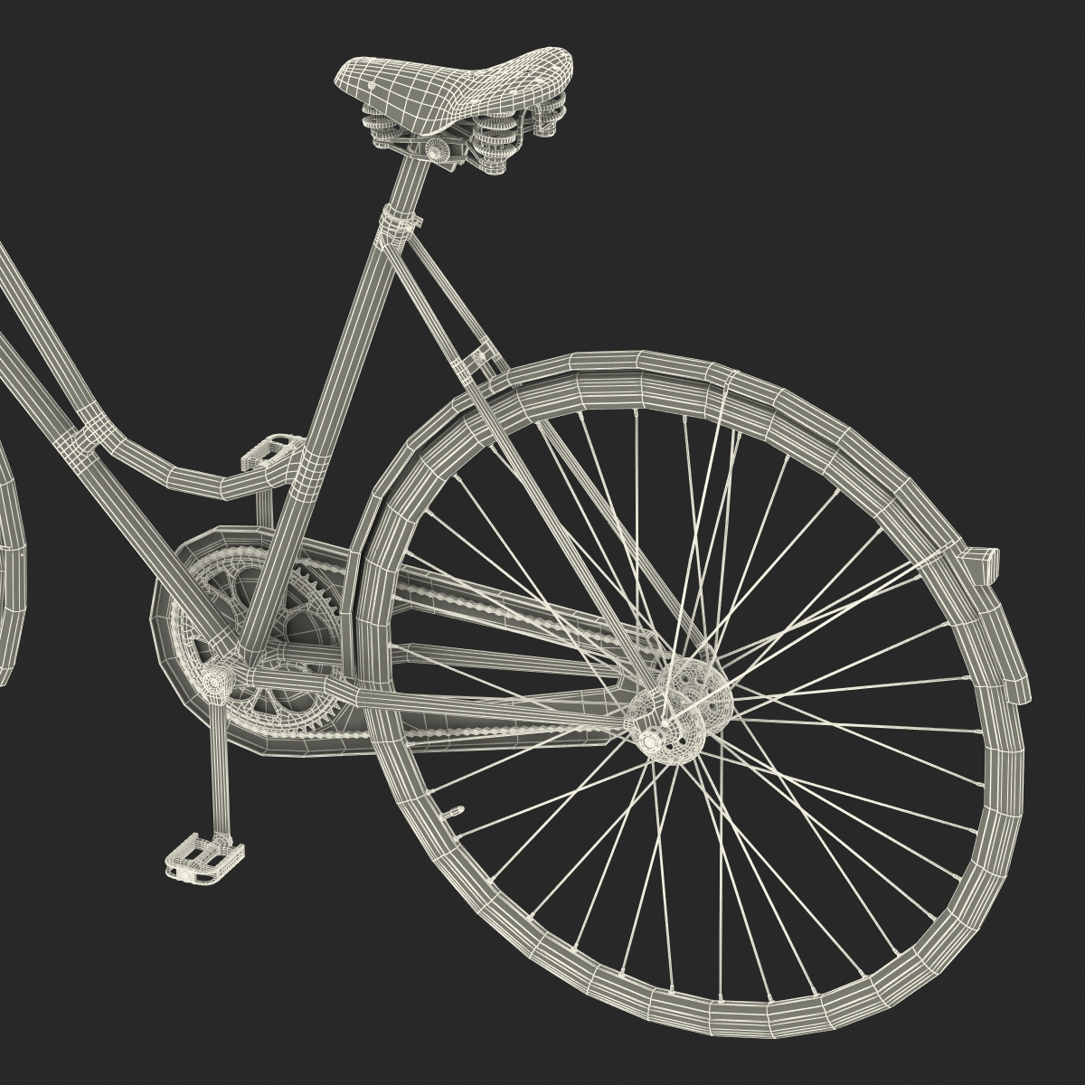 City Bike Green Rigged 3D