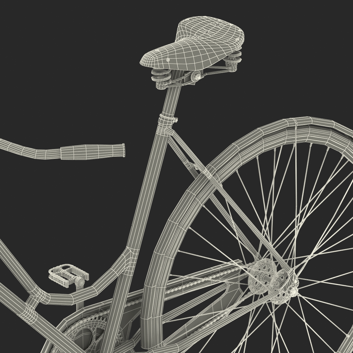 City Bike Green Rigged 3D