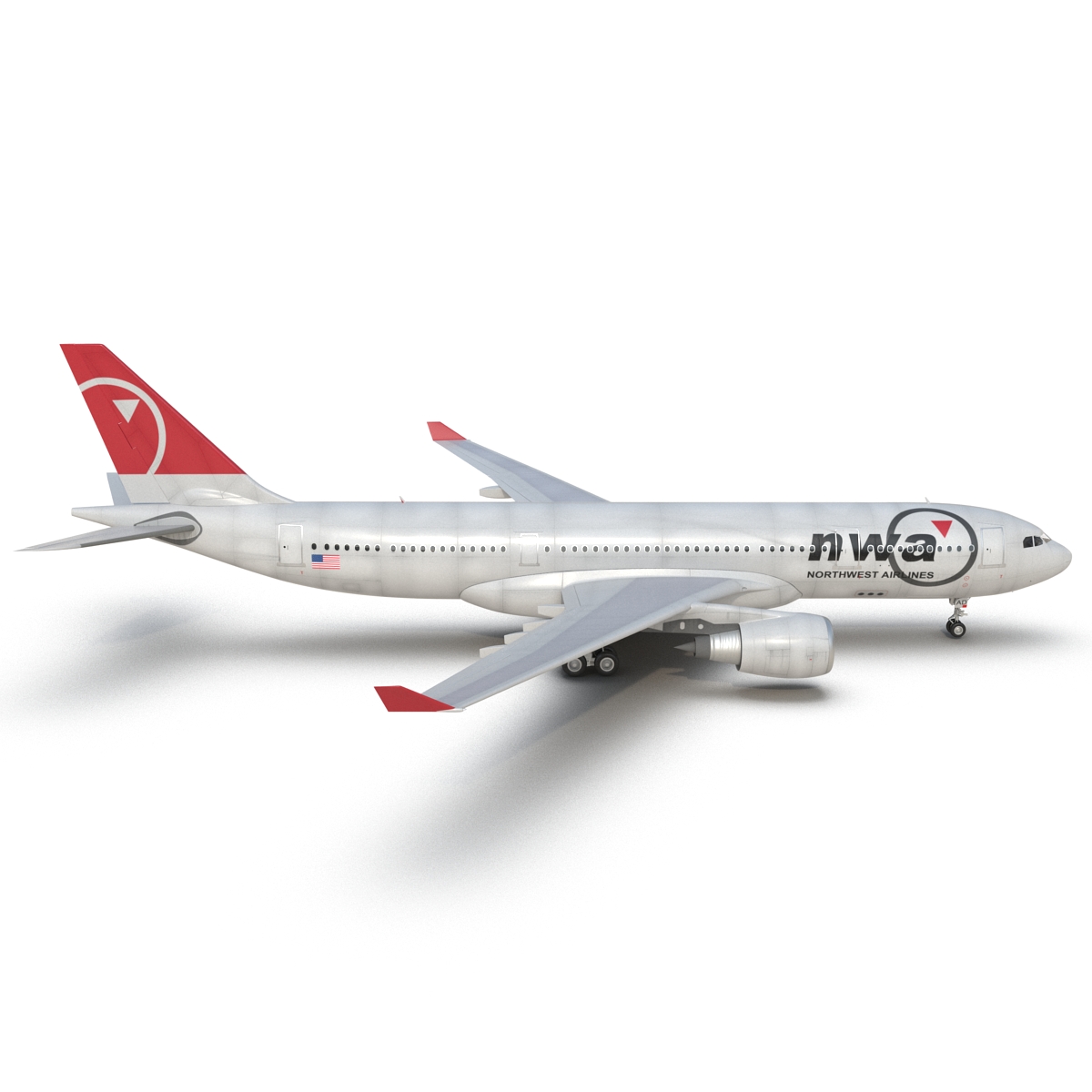 Jet Airliner Airbus A330-200 Northwest Airlines 3D