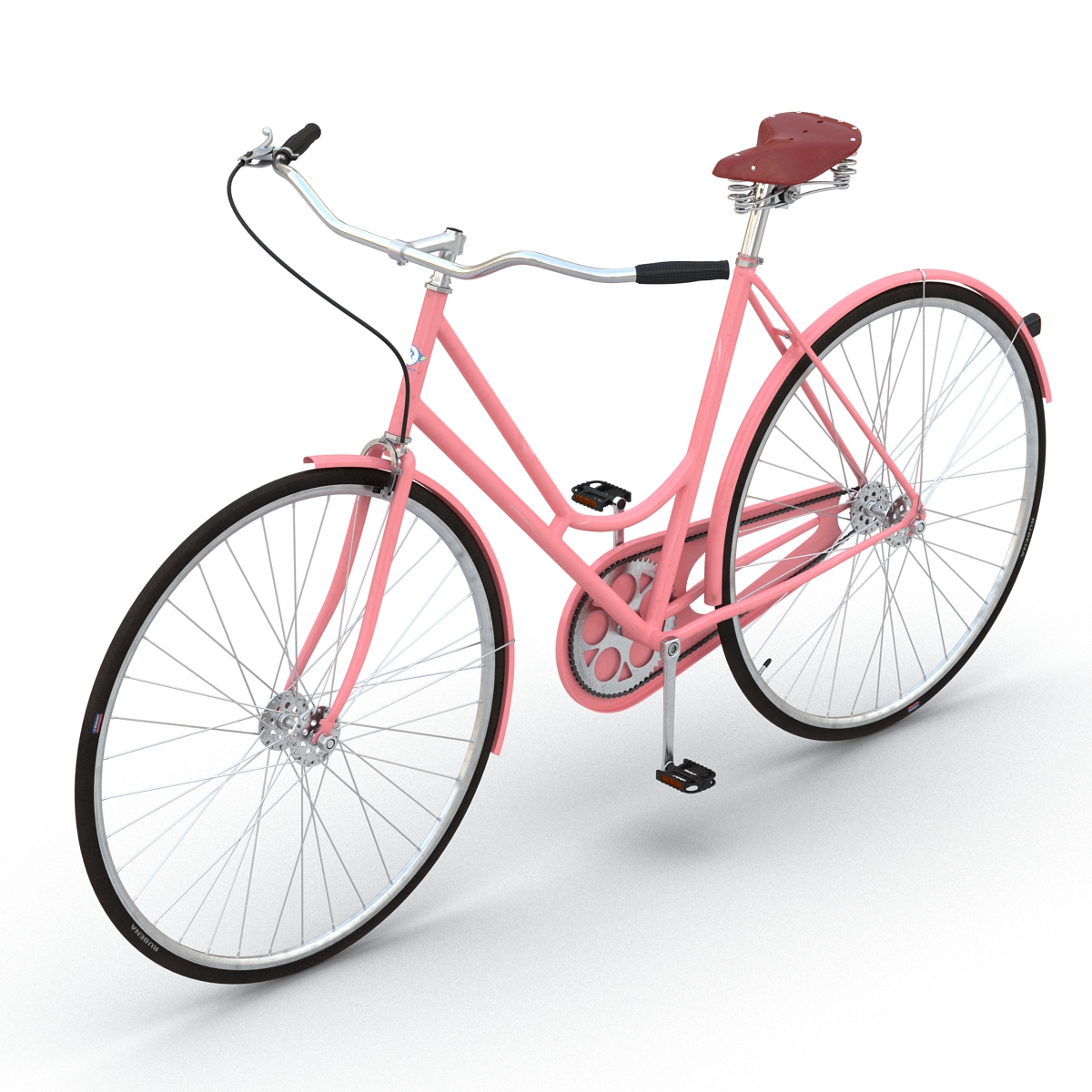 City Bike Pink 3D model