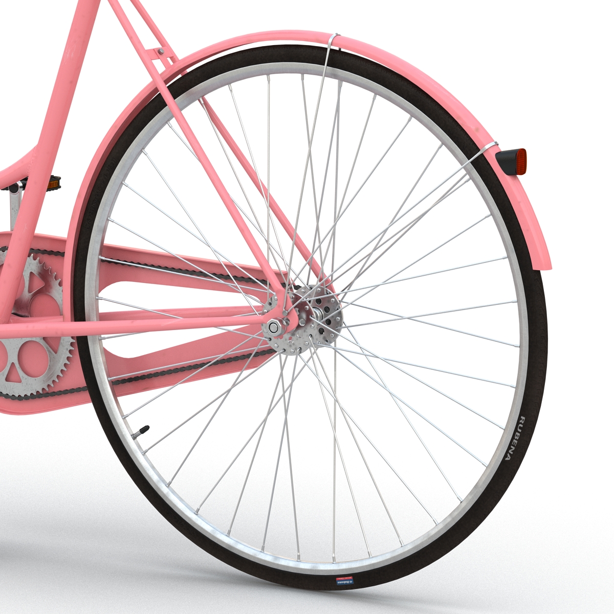 City Bike Pink 3D model